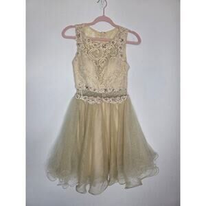 Lace and tulle short homecoming dress by Dancing Queen
